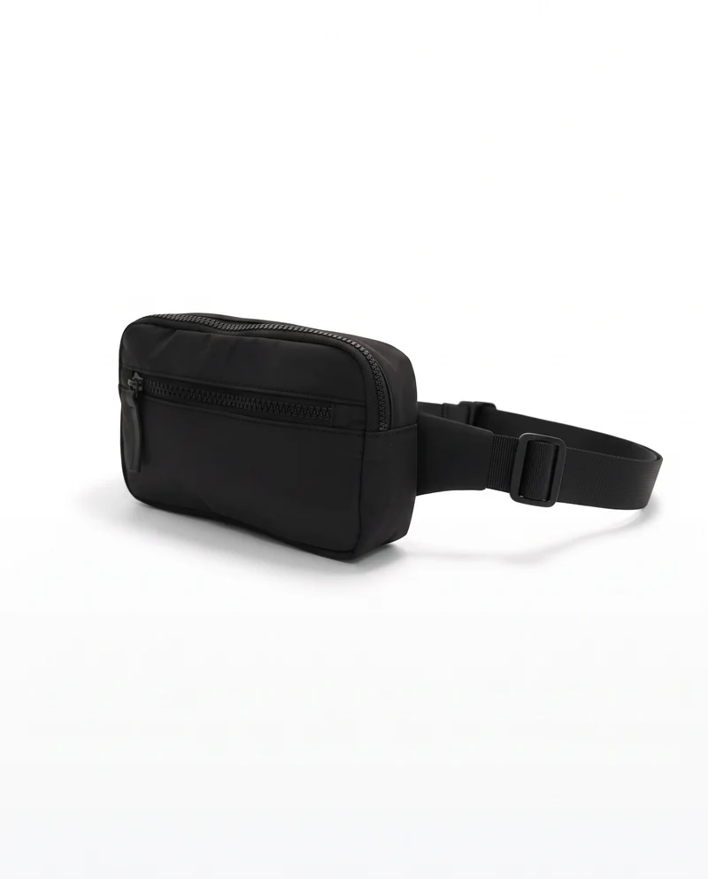 Mini marsupio uomo con zip - Nero
