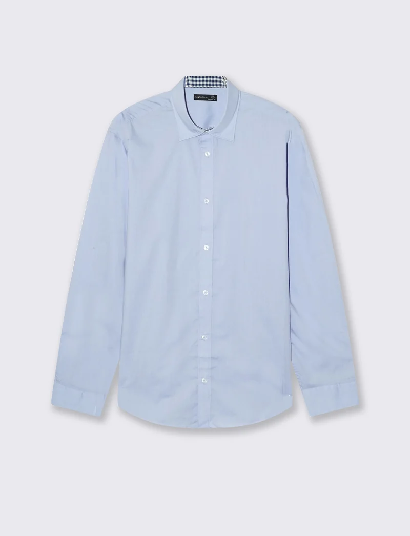 CAMICIA REGULAR FIT EASY IRON UNITA ED A FANTASIA - Celeste
