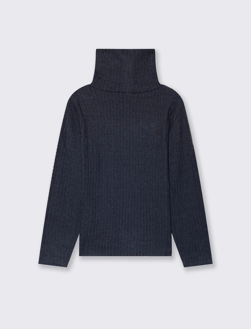 Maglia Collo Alto Calda e Confortevole - Blu
