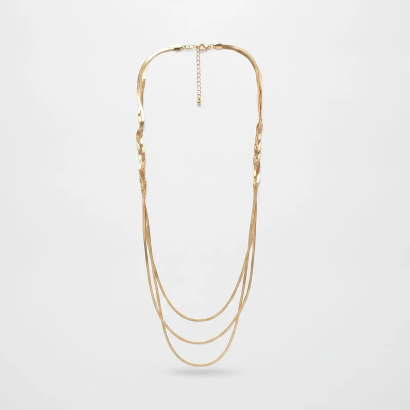 Collana a catena piatta intrecciata - Oro