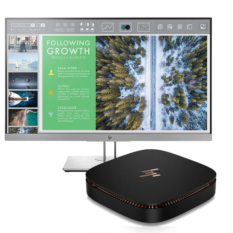Bundle HP Elite Slice G1 Mini PC i5-6400T + Monitor HP EliteDisplay E243 LED 24" | Ram 8Gb | SSD 256Gb | Windows 10 Pro | USB-C | Hdmi
