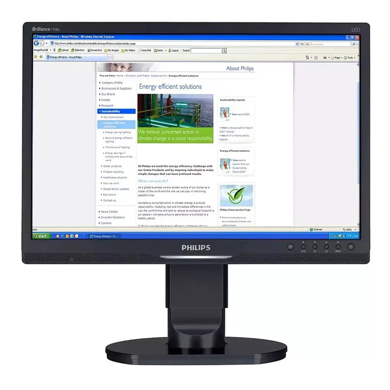 Philips 190BL Monitor LCD a LED 16:10 19" Pollici 1440x900 60Hz Luminosità 250 cd/m² Contrasto 1000:1 Tempo di risposta 5ms VGA DVI USB