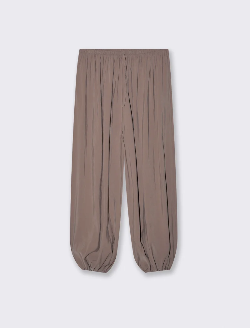 Pantaloni morbidi con laccio regolabile - Grigio fango