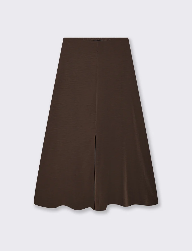 Gonna lunga con spacco elegante e versatile - Moro