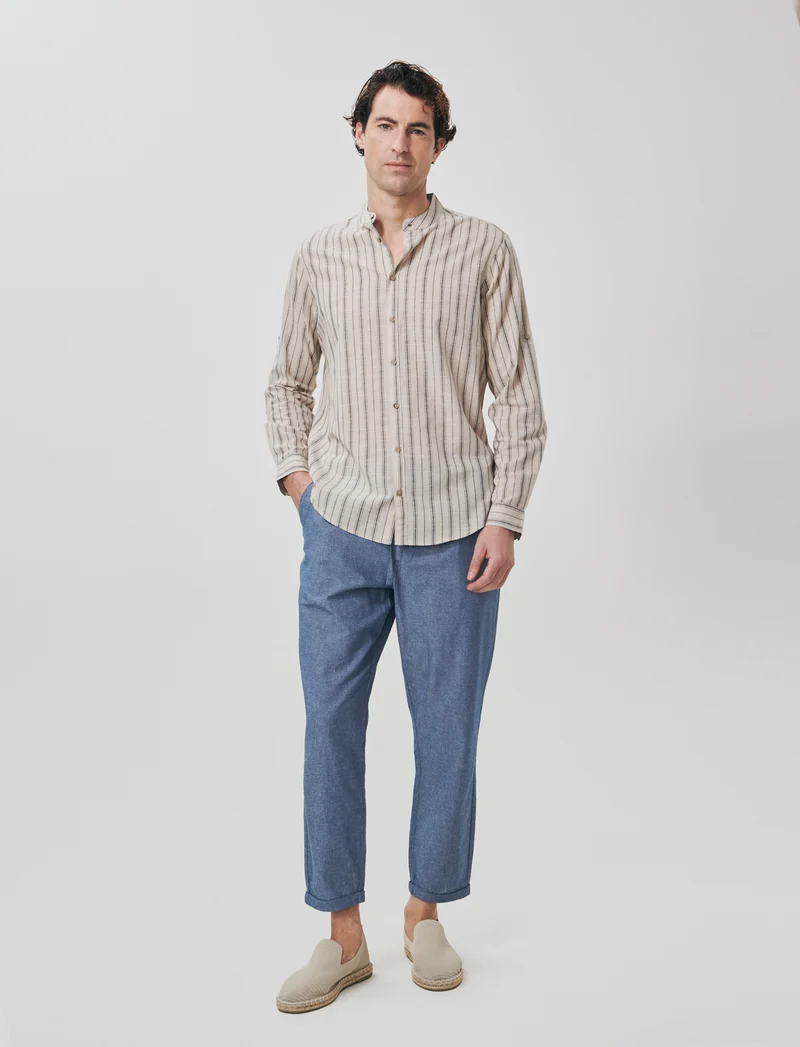 Pantaloni jogger in cotone melange - Blu
