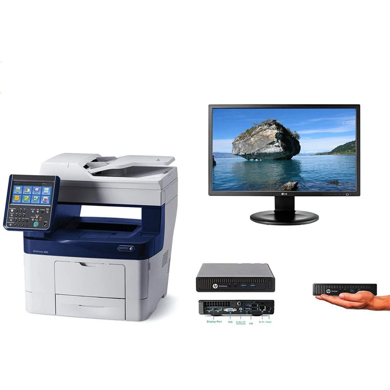 HP 600 G1 DM Intel core i5 4570 8gb 512gb ssd + Monitor LG 24MB35PM 24″ Pollici FullHD + Xerox 3655 mfp