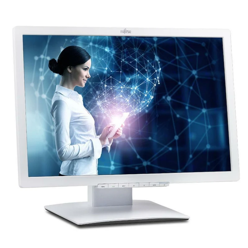 FUJITSU B22W-7 22 POLLICI 16:9 WIDE MONITOR SCHERMO LCD LED BIANCO PROFESSIONALE