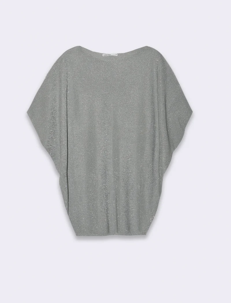Maglia scollo a barca da donna - Grigio mel.