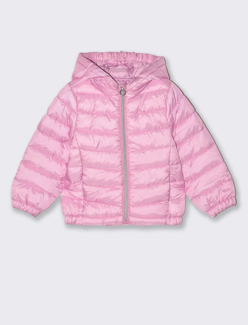 Piumino leggero con zip da neonata - Rosa