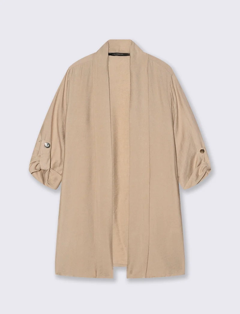 Giacca aperta con bottoni sulla manica - Sabbia