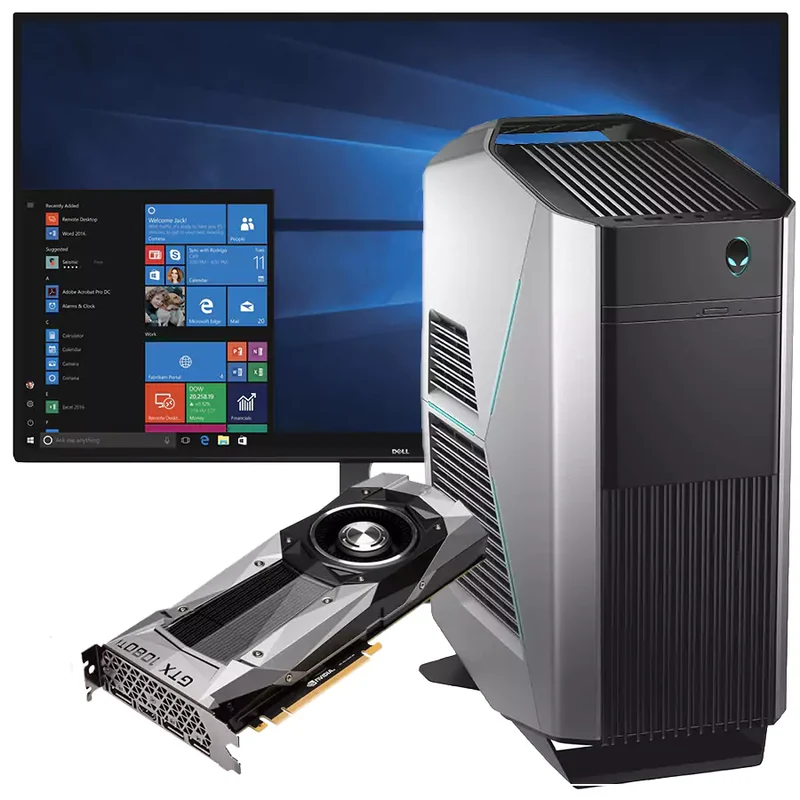 Bundle Gaming Dell Alienware Aurora R7 PC Gaming | Intel Core i7-8700 6 Cores | Ram 64Gb | SSD NVMe 512Gb + 2Tb | Nvidia GTX 1080Ti 11GB | Windows 11 Pro + Monitor Dell U2717 27" QuadHD 2K IPS