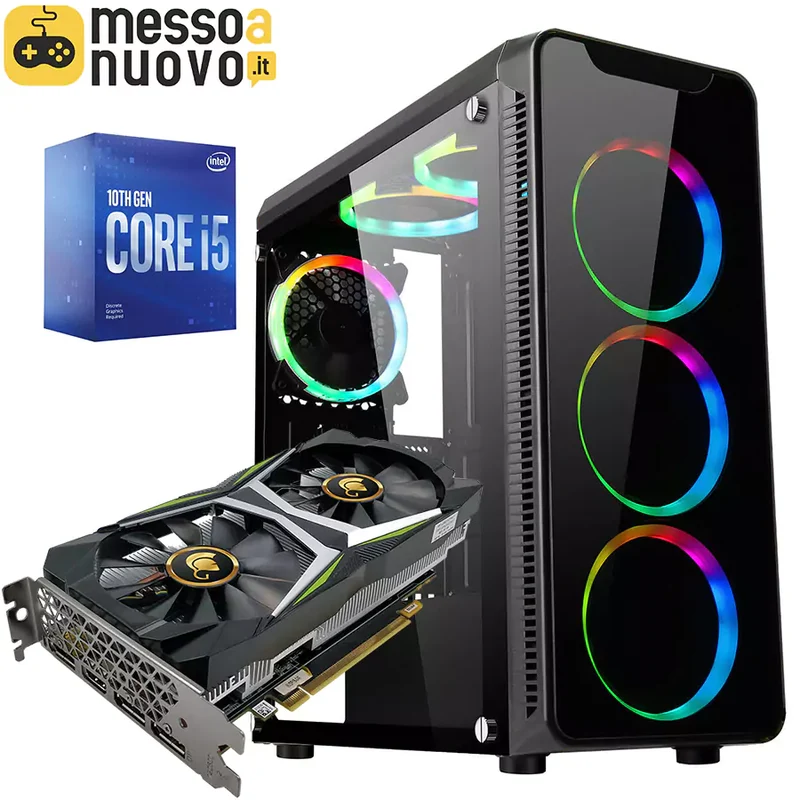 Pc Gaming Comet Elite | Intel Core i5-10400F 6Cores | Ram 16/32Gb | SSD M.2 nvme 500Gb | Nvidia RTX 2060 12Gb | WiFi | Windows 11 Pro