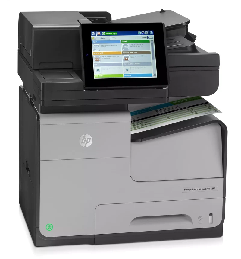 HP OfficeJet Enterprise Color X585f Multifunzione Inchiostro a colori A4 2400x1200 DPI 70ppm Duplex Fronte/Retro automatico Rete