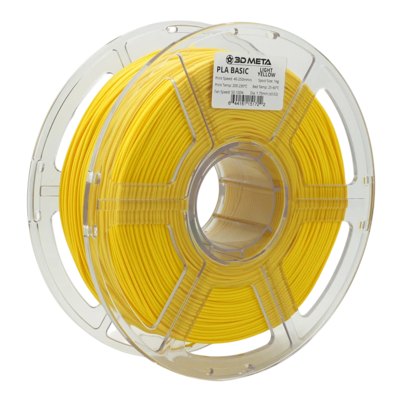 3D META PLA Basic 3D Printing Filament - Light Yellow
