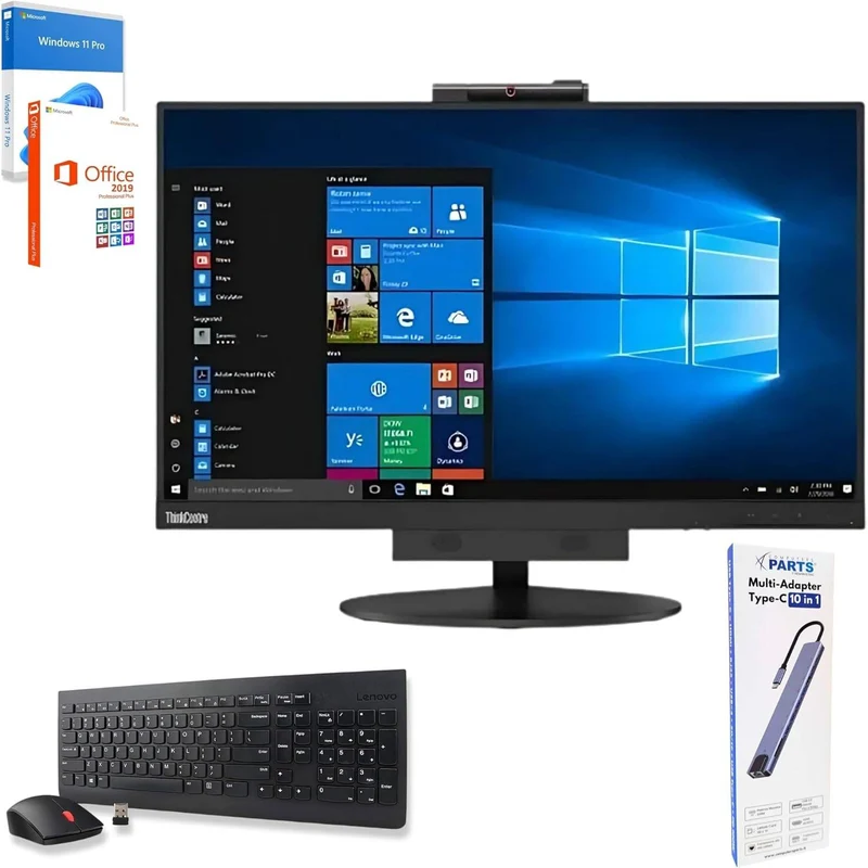 Lenovo All In One ThinkCentre TIO24 24″ Full HD | Intel Core i7 | Ram 32GB | SSD 1TB | Docking Station 10-in-1 WebCam Windows 11 Pro Office 2019 Kit Tastiera e Mouse Italiano