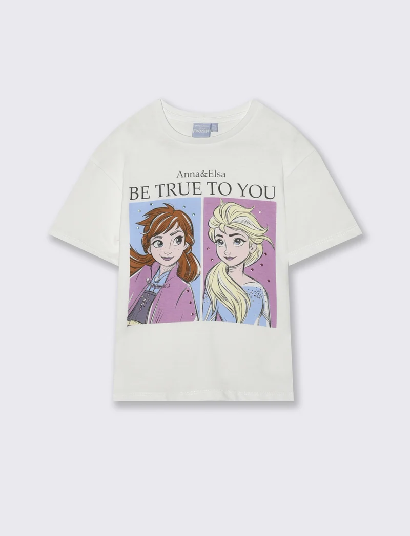 T-shirt Disney Frozen mezza manica cotone - var 1