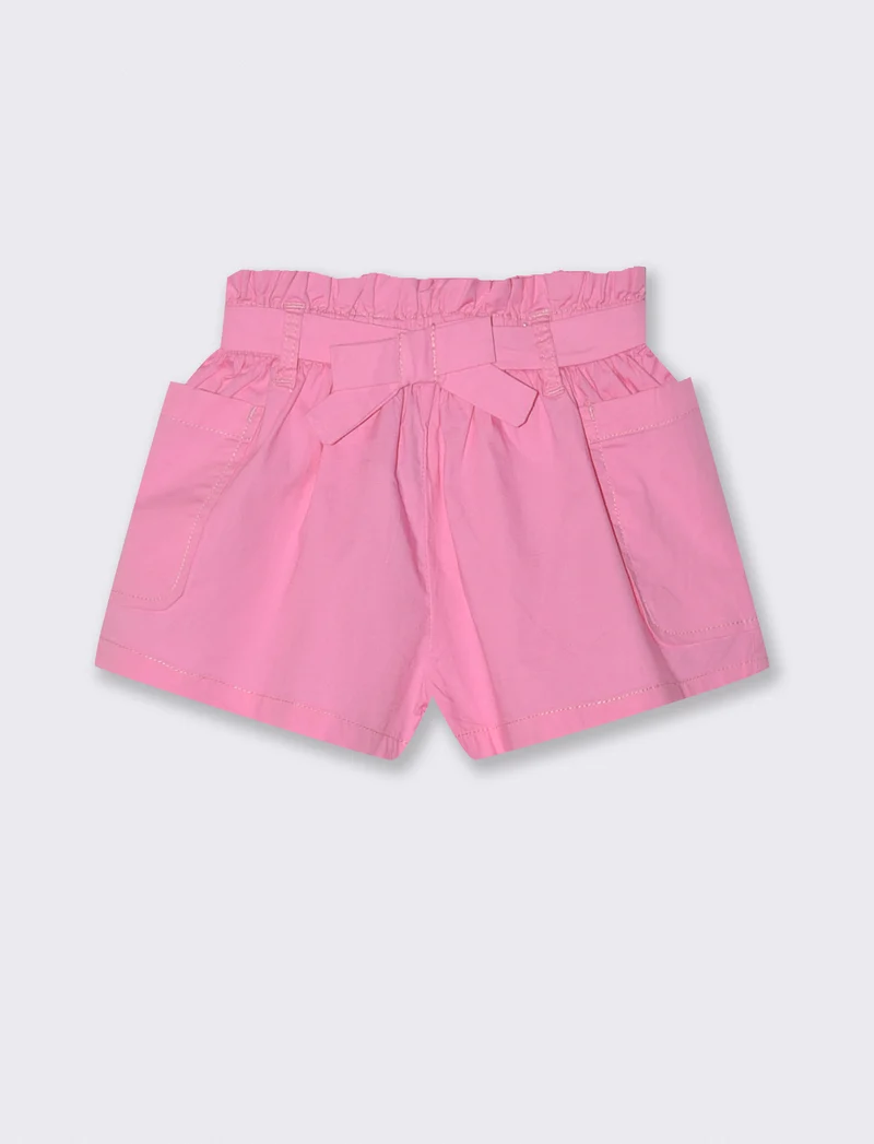 Shorts in cotone stretch con tasche laterali - Rosa