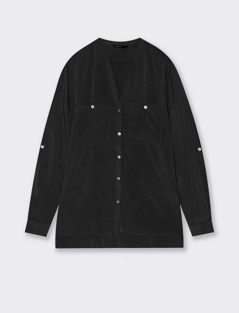CAMICIA CON TASCHE - Nero