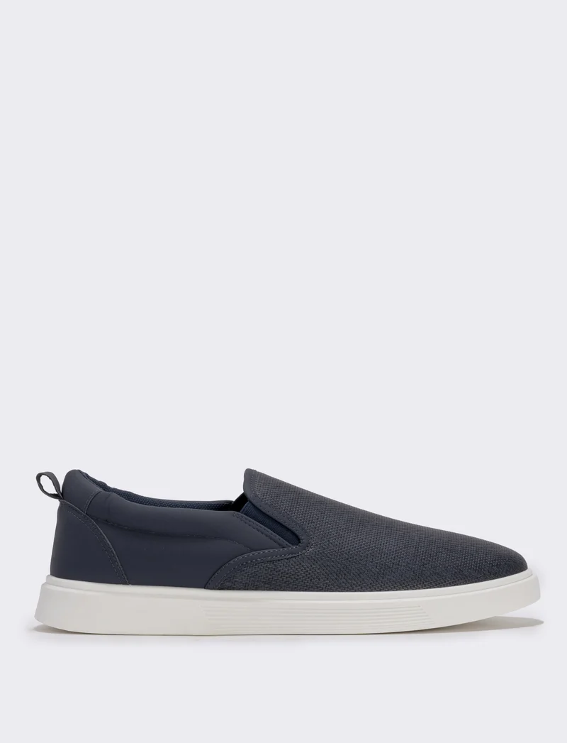Slip-on blu in poliuretano da uomo - Blu