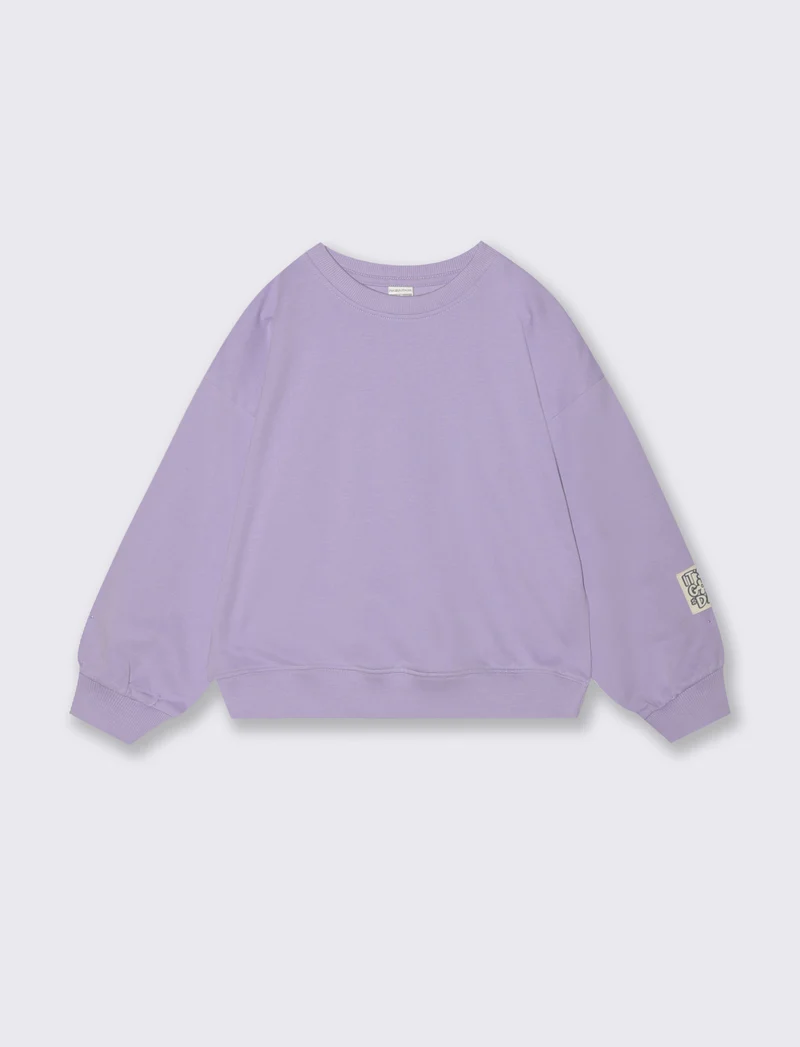 Felpa girocollo regular per bambina - Lilla