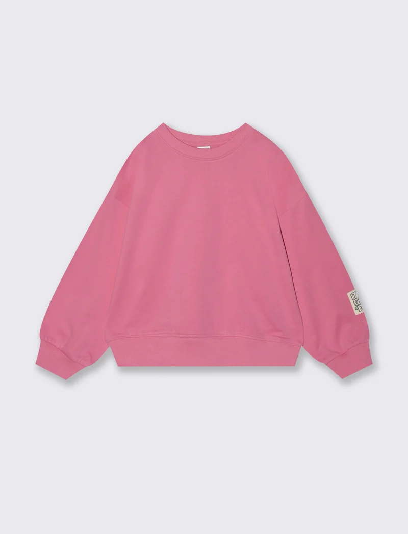 Felpa girocollo regular per bambina - Rosa big bubble