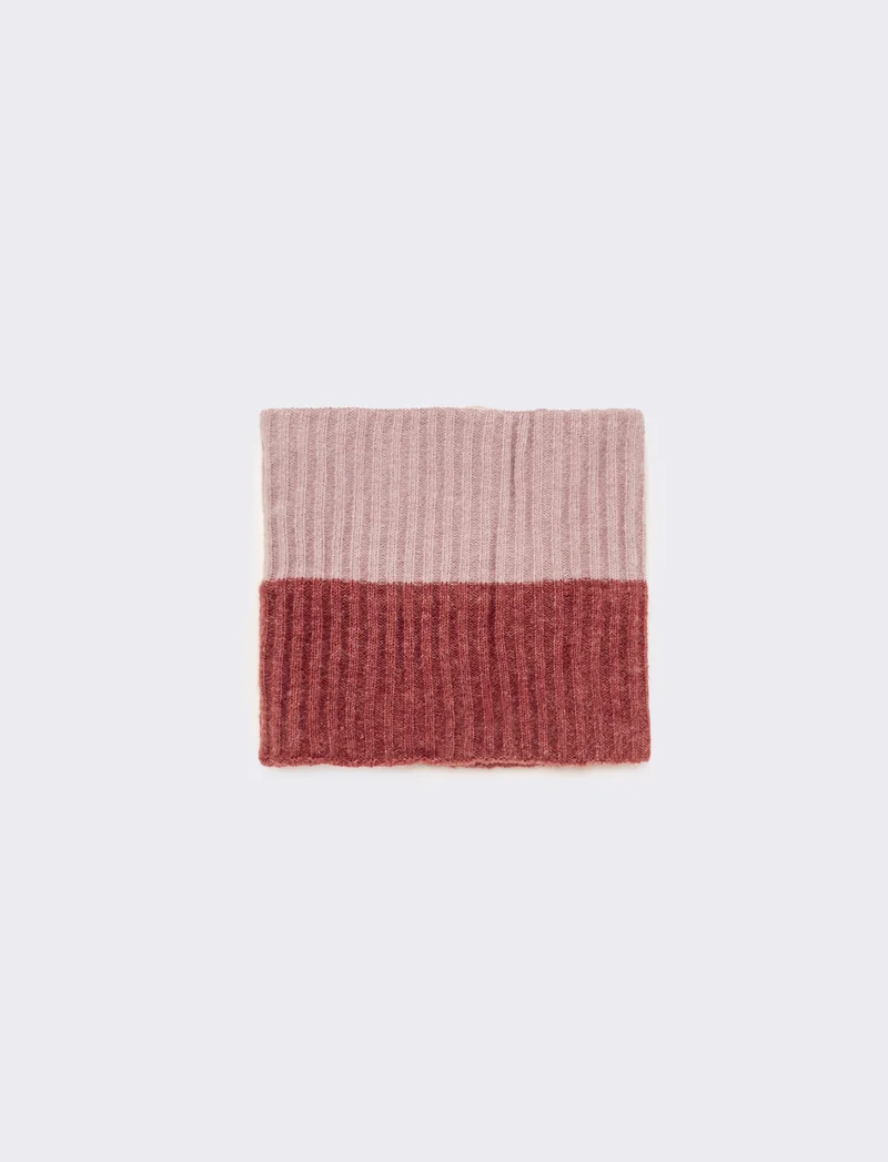 Collo bicolor in maglia bambina - Lilla