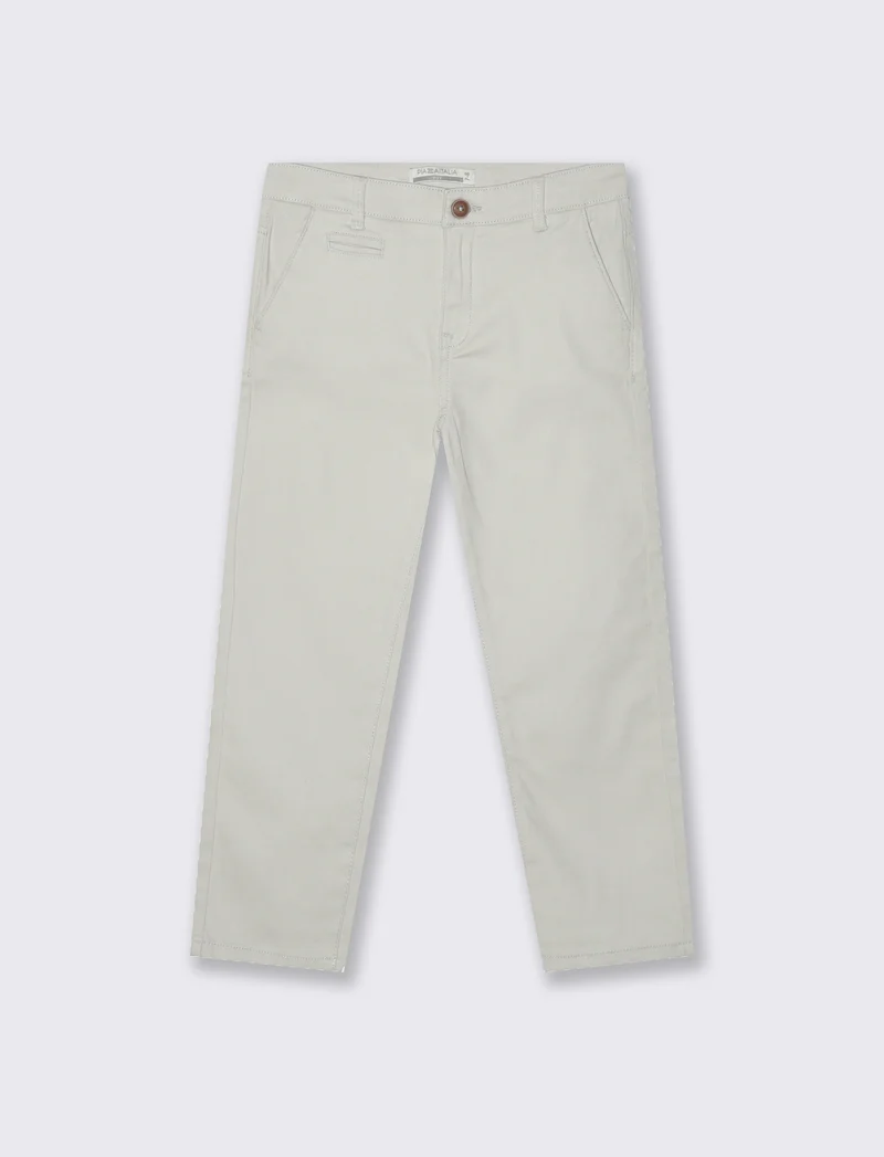 Pantaloni in cotone con tasche pratiche - Grigio ghiaccio