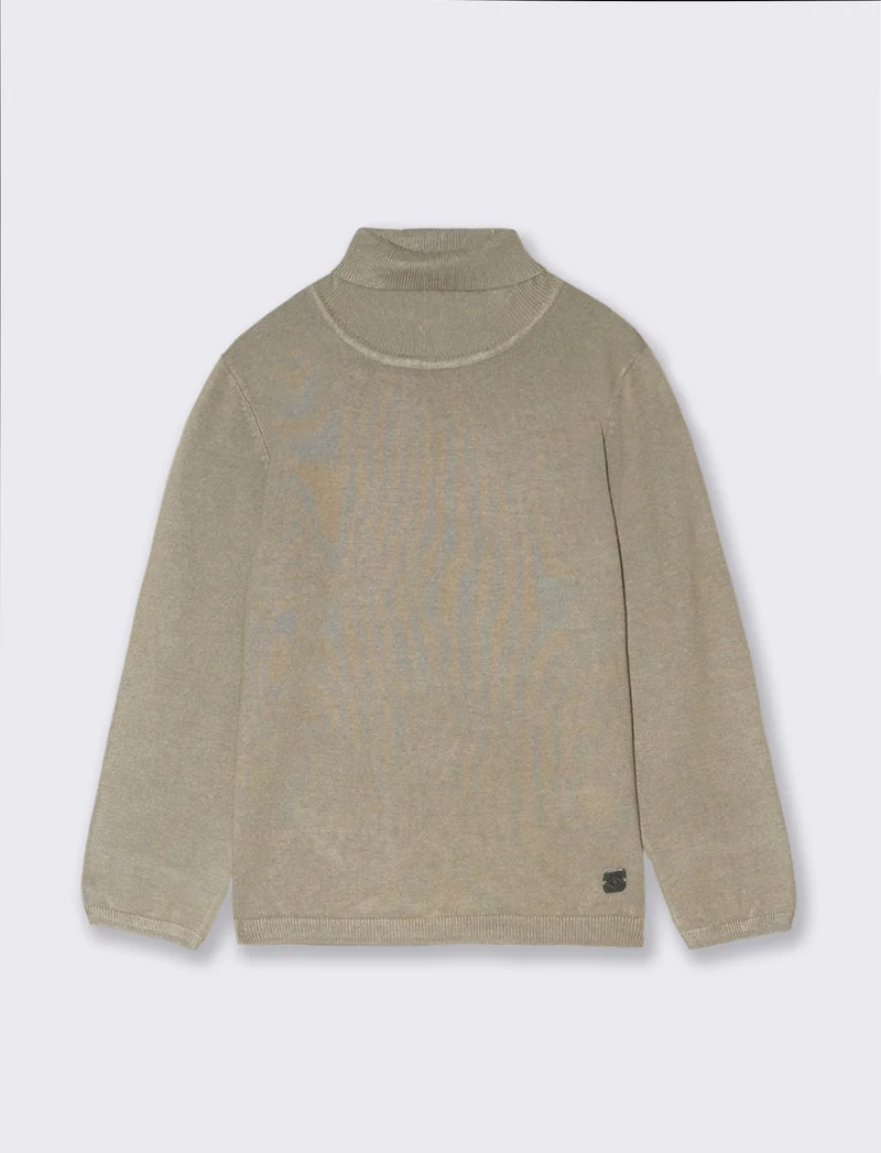 MAGLIA COLLO ALTO viscosa nylon - Verde