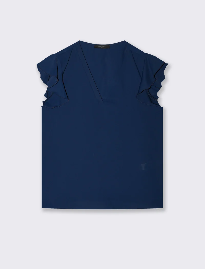 Casacca con rouches - Blu
