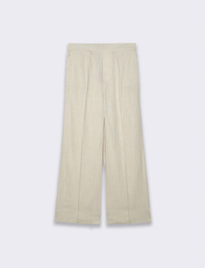 Pantalone con elastico in vita da donna - Beige corda