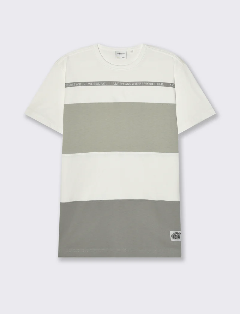 T-shirt a fasce da uomo - Bianco