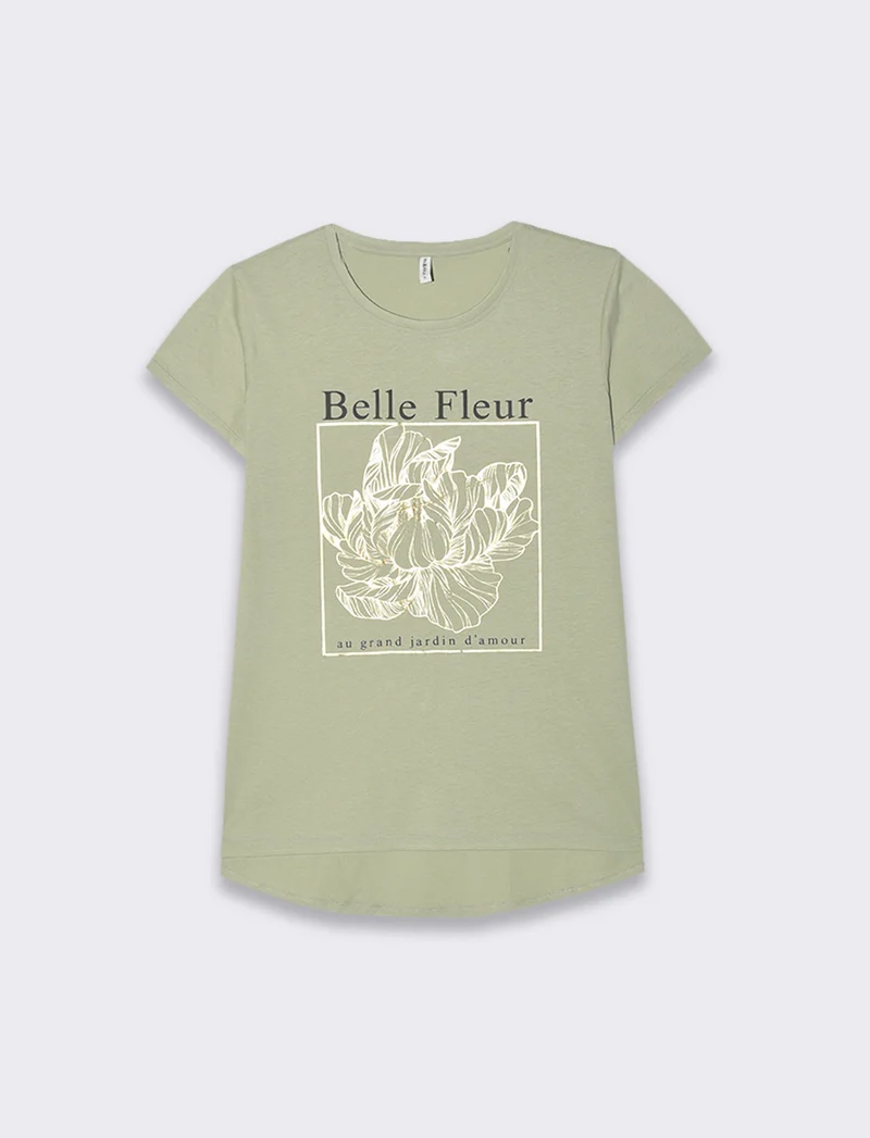 T-shirt con stampa da donna - Verdino
