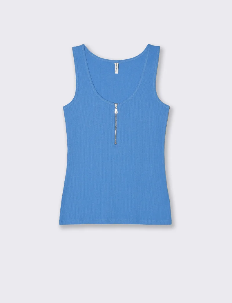 Top con zip da donna - Bluette