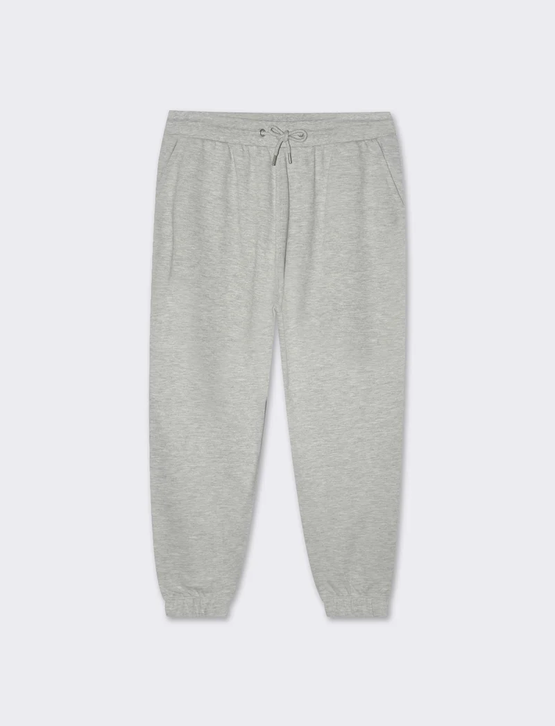 Pantaloni jogger basic in piquet da uomo - Grigio mel.