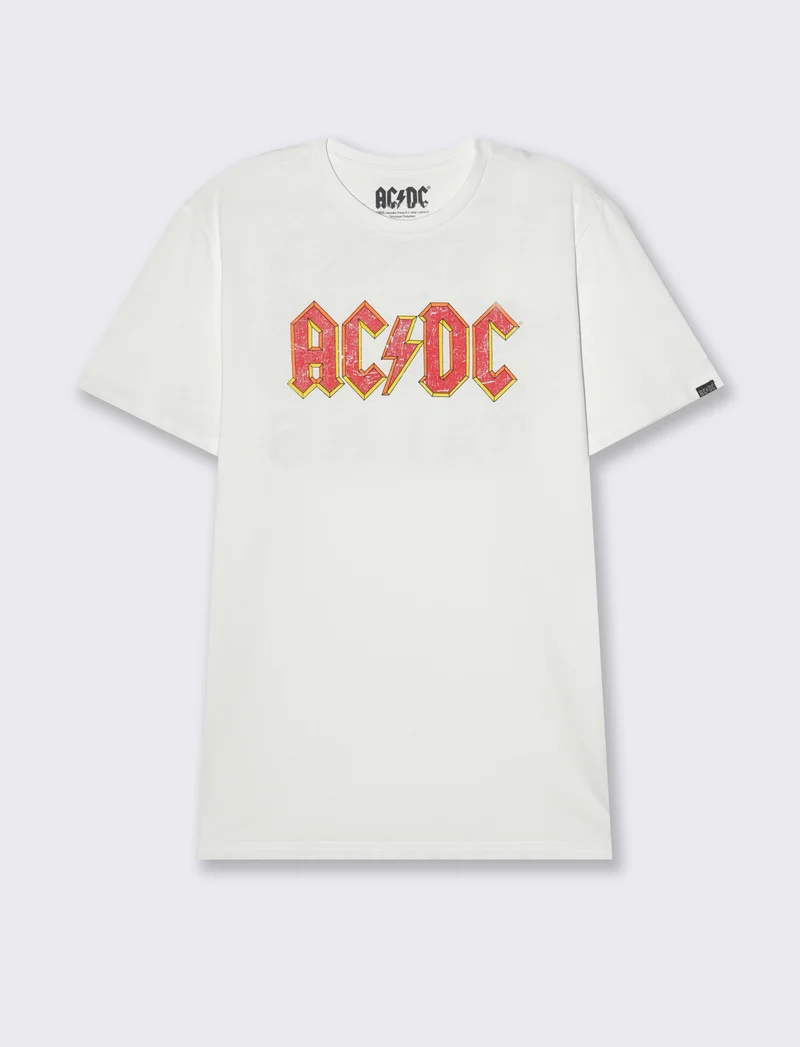 T-shirt stampa acdc da uomo - Bianco