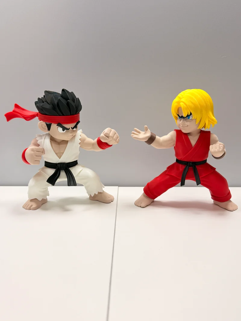 Statuette Street Fighter (Ryu & Ken) in Stile Chibi