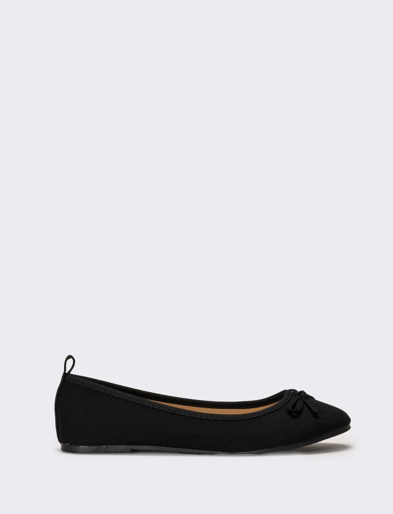 Ballerina con fiocco da donna - Nero