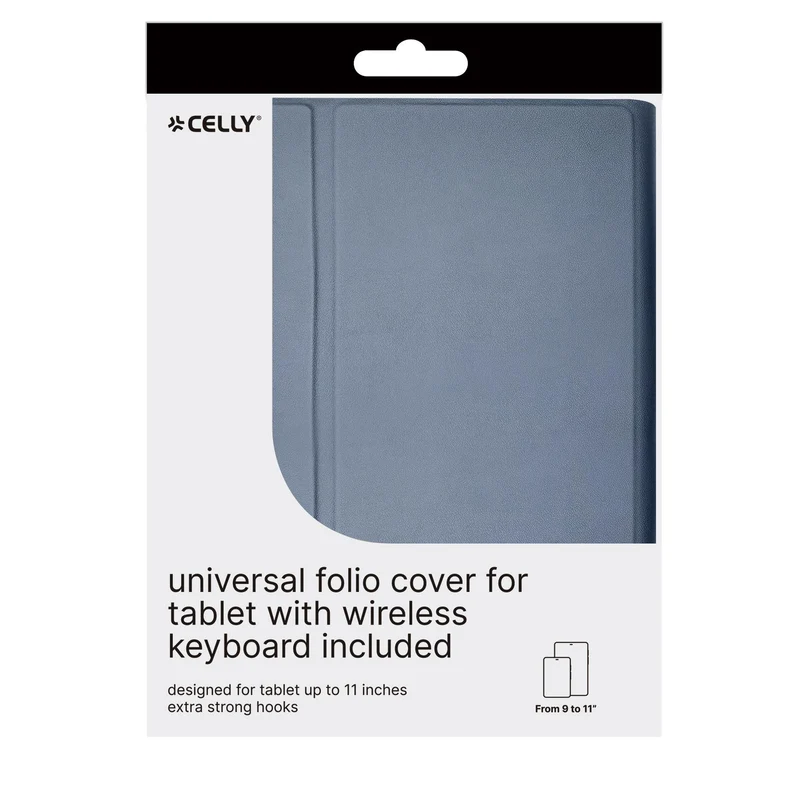 CELLY UNIVERSAL FOLIO CUSTODIA UNIVERSALE PER TABLET DA 9" A 11" TASTIERA WIRELESS
