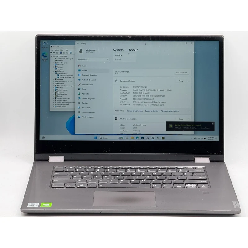 LENOVO IDEAPAD FLEX-15IML 81XH 15.6" FHD Touchscreen, Intel Core i7-10510U @ 1.8GHz (16GB DDR4 RAM, 512GB M.2 NVME SSD) NVIDIA GeForce MX230, Windows 11