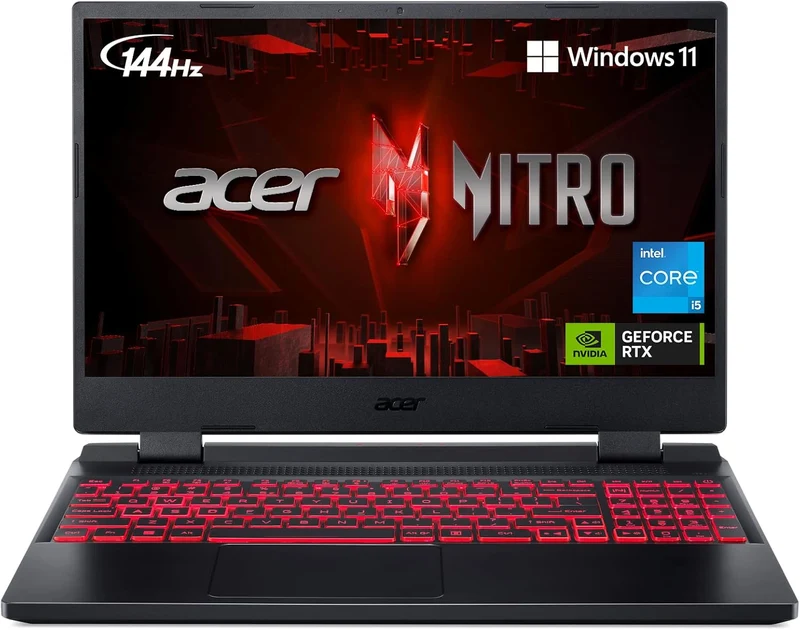 Acer Nitro 5 AN515-58-57Y8 Gaming Laptop, 15.6" FHD 144Hz IPS Display, Intel Core i5-12500H (32GB DDR4 RAM, 2TB SSD) NVIDIA GEFORCE RTX 3050 Ti GPU, 144Hz, Backlit, Windows 11