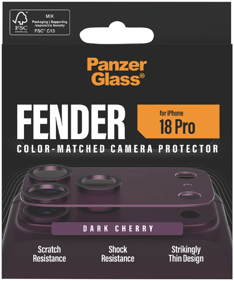 Panzer Glass Fender Camera Protector iPhone 18 Pro Dark Cherry