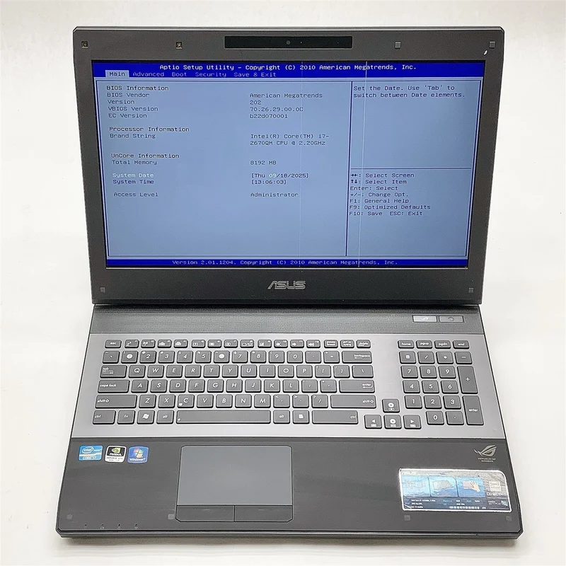 ASUS ROG G74S Laptop Core i7 2670QM 2.20GHZ 17.3" (8GB RAM 256GB SSD 500GB) HDD
