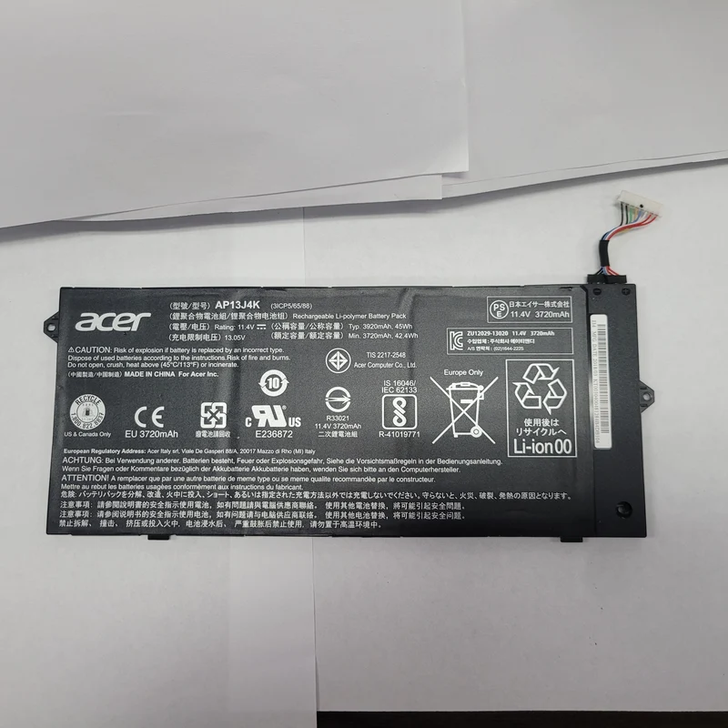 Acer Model AP13J4K 11.4V 45Wh Battery