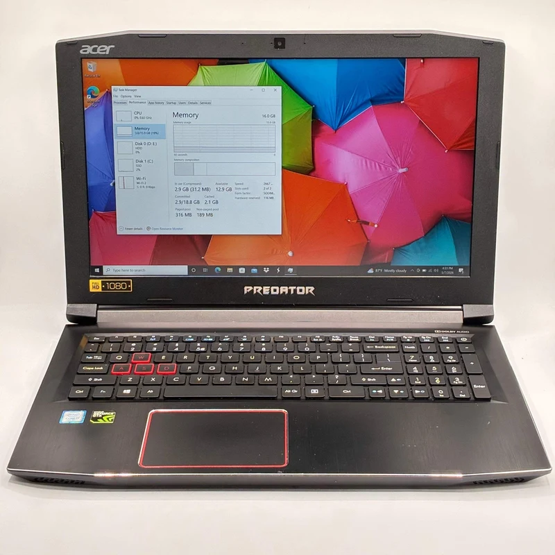 Acer Predator Helios Laptop 300 i7 (16GB DDR4 RAM, 256GB SSD + 500GB HDD) GTX 1060 Windows 11 Backlit Keyboard