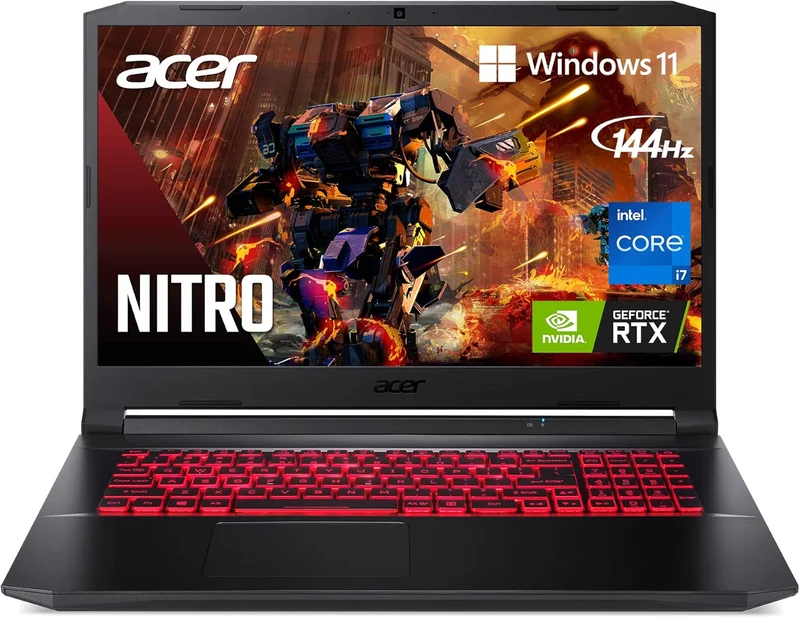 Acer Nitro 5 AN515-57-5700 Gaming Laptop, Intel Core i5-11400H @ 2.7GHz, NVIDIA GeForce RTX 3050 Ti GPU | 15.6" FHD 144Hz IPS Display (16GB DDR4, 512GB SSD) Killer Wi-Fi 6, Backlit KB, Windows 11