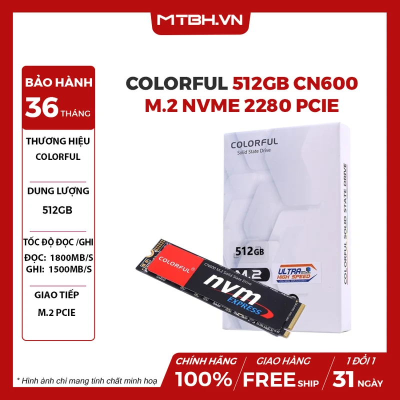 Colorful Solid State Drive M.2 NVMe 512GB