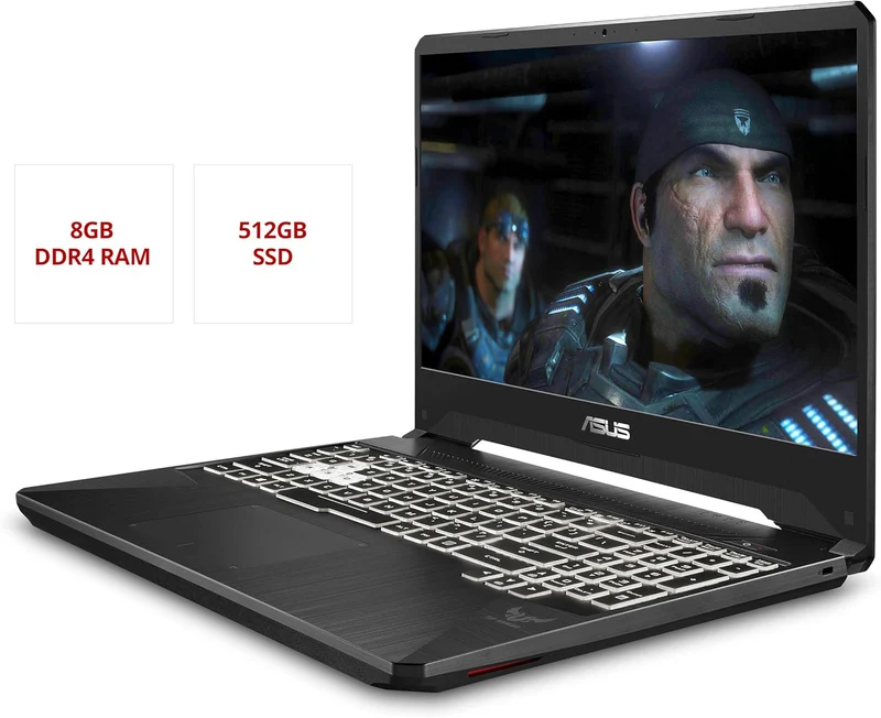 ASUS TUF Gaming Laptop, 15.6” Full HD IPS-Type, AMD RYZEN 5 @ 2.7 GHz, GeForce GTX 1650 (32GB DDR4, 240GB SSD + 1TB HDD) Gigabit Wi-Fi 5, Windows 11, FX505DT-WB52
