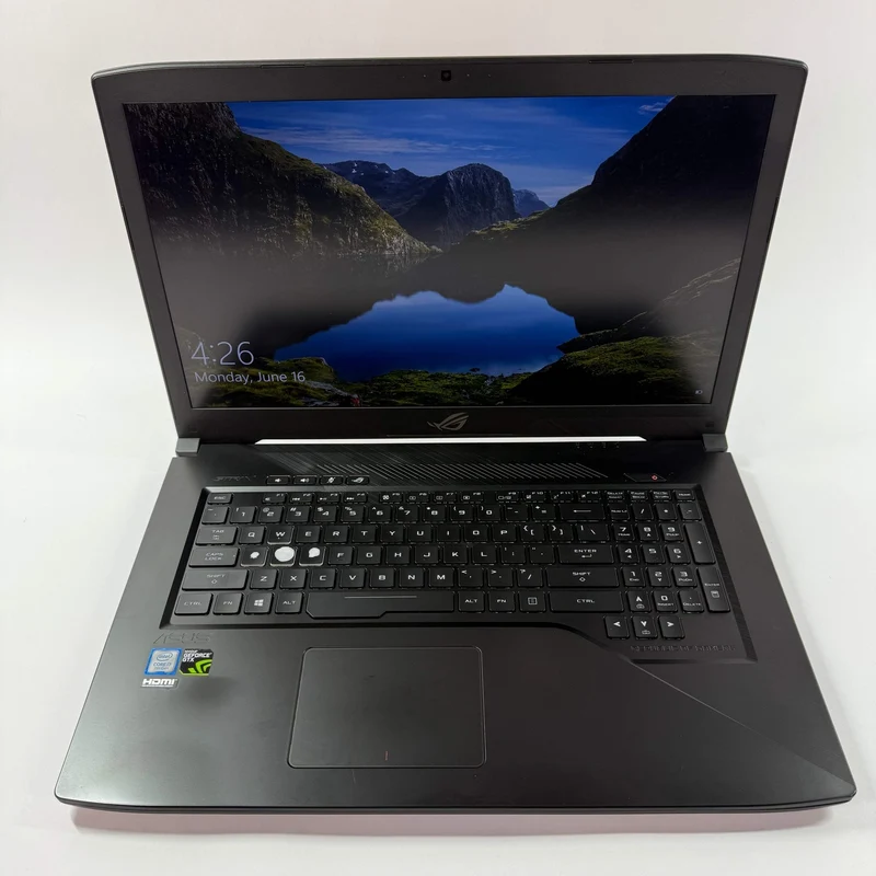 ASUS ROG STRIX GL703VD Gaming 17.3" Intel Core i7 6th Gen. @ 2.6 GHz (16GB RAM, 256GB SSD + 1TB HDD) NVIDIA GTX 1050 WINDOWS 11 BACKLIT