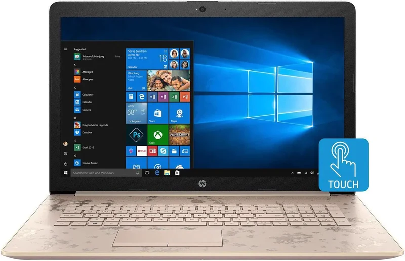 HP 17-by0015cy 17.3" TOUCHSCREEN LAPTOP INTEL CORE I3-7100U @ 2.40GHZ (16GB RAM, 256GB SSD + 1TB HDD) WINDOWS 10 - BEIGE/GOLD/BLACK COLOR