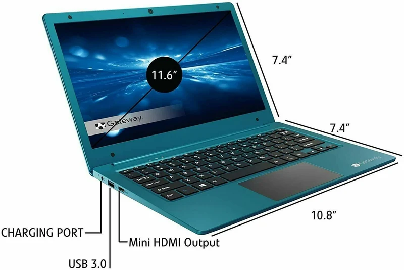 Gateway 11.6" Laptop, 4GB RAM 64GB Ultra Slim (GWTN116-3) Intel UHD 600 Graphics Windows 10 Laptop, Brand New